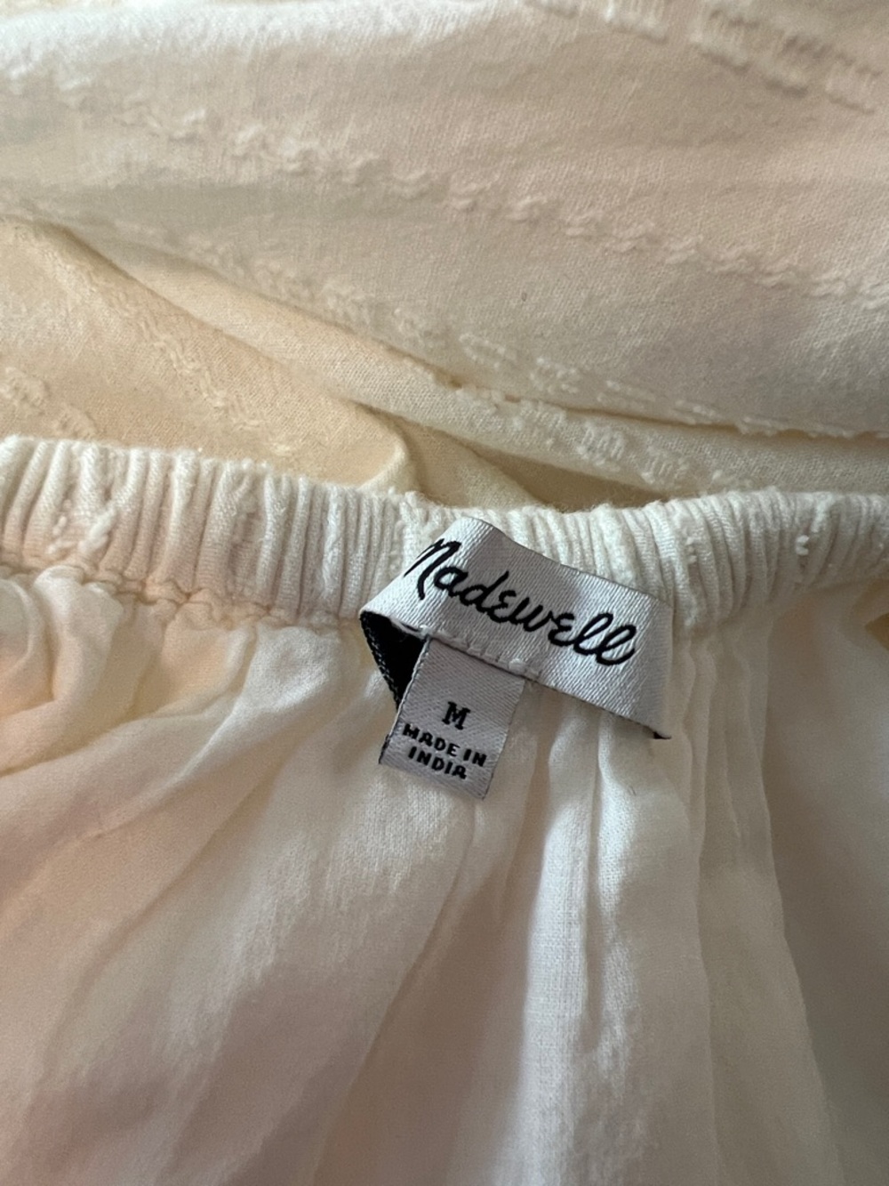 Madewell Cream Square-Neck Tie Back Dress - Picture 8 of 9